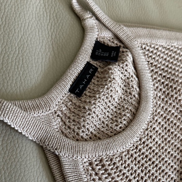 TAHARI Knit Beach Coverup Sleeveless Maxi Dress size Small - Picture 3 of 3